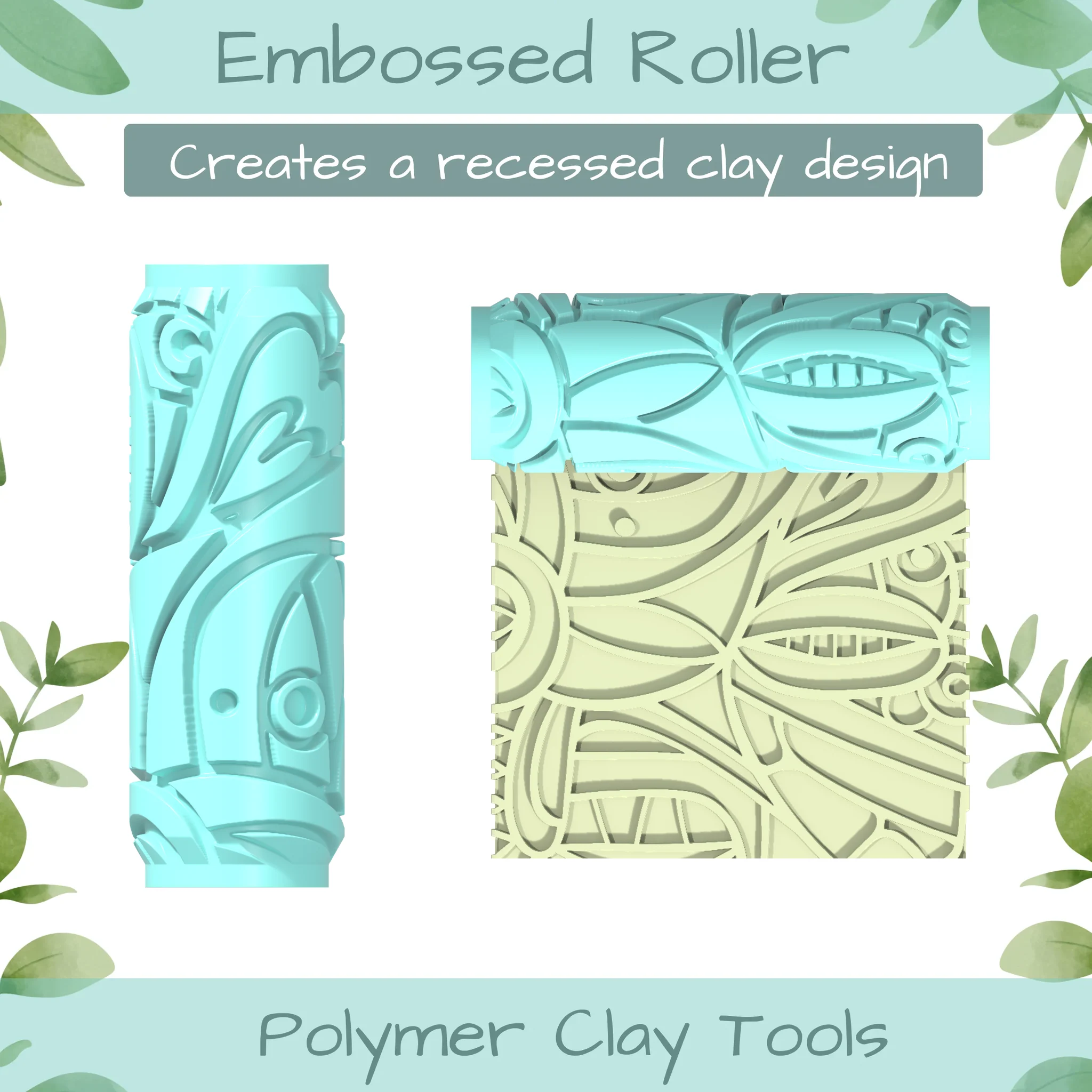 Cubism No. 10 Polymer Clay Texture Roller Duo