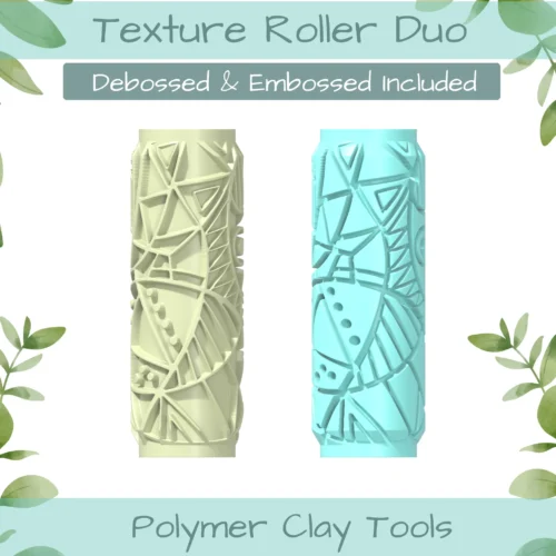Cubism No. 12 Polymer Clay Texture Roller Duo - Image 1
