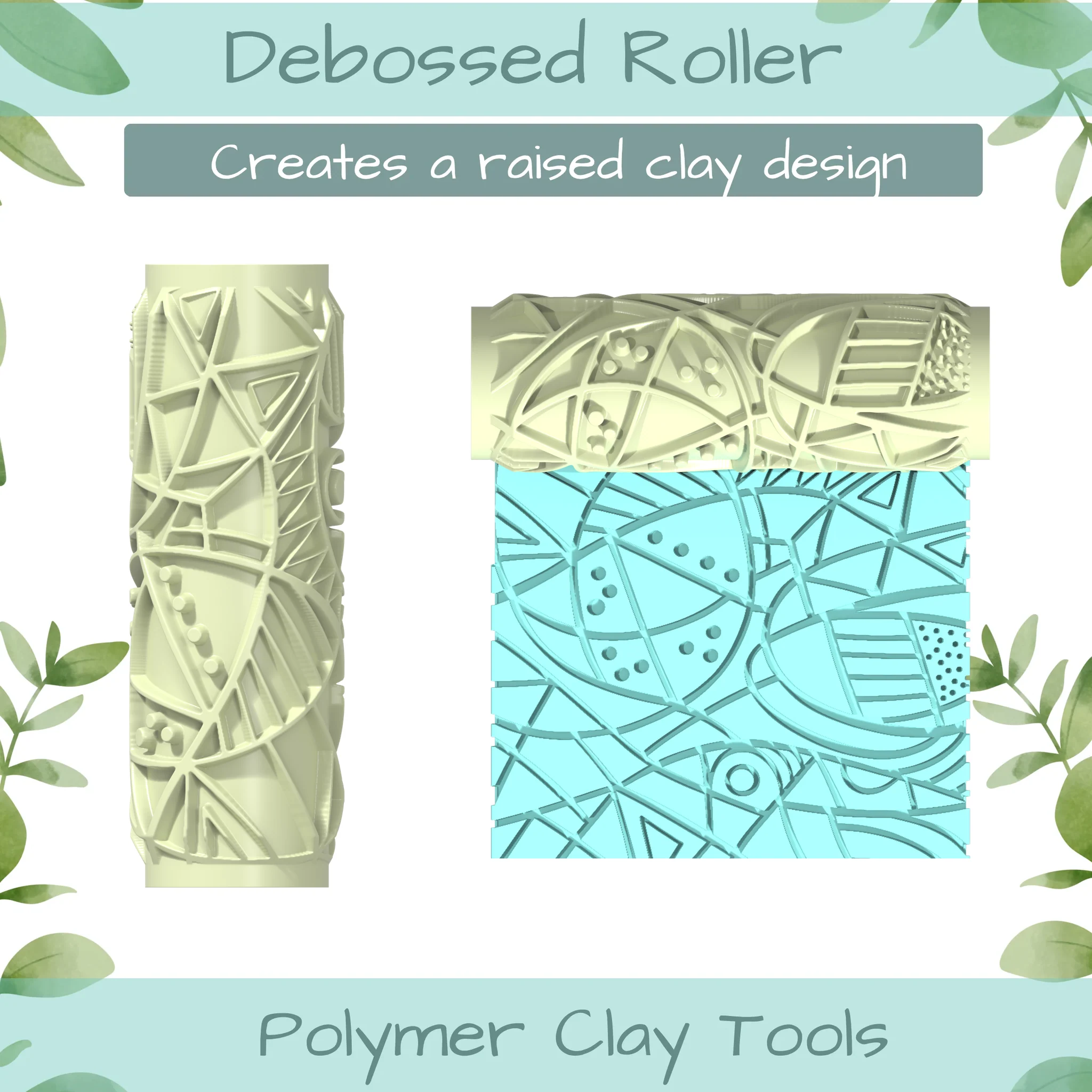 Cubism No. 12 Polymer Clay Texture Roller Duo