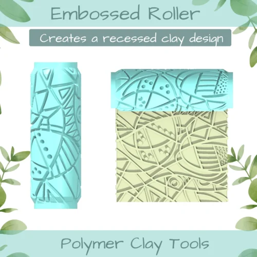 Cubism No. 12 Polymer Clay Texture Roller Duo - Image 3