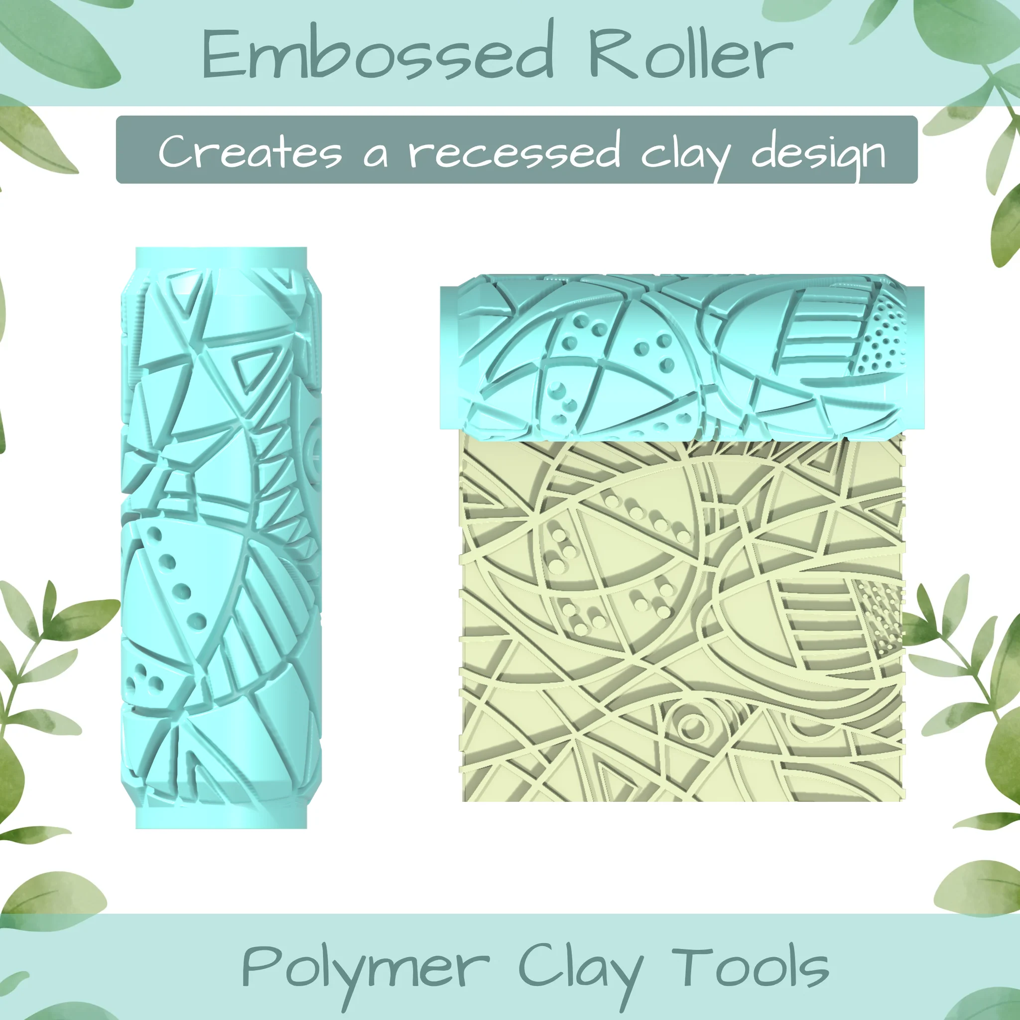 Cubism No. 12 Polymer Clay Texture Roller Duo