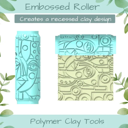 Cubism No. 4 Polymer Clay Texture Roller Duo - Image 3