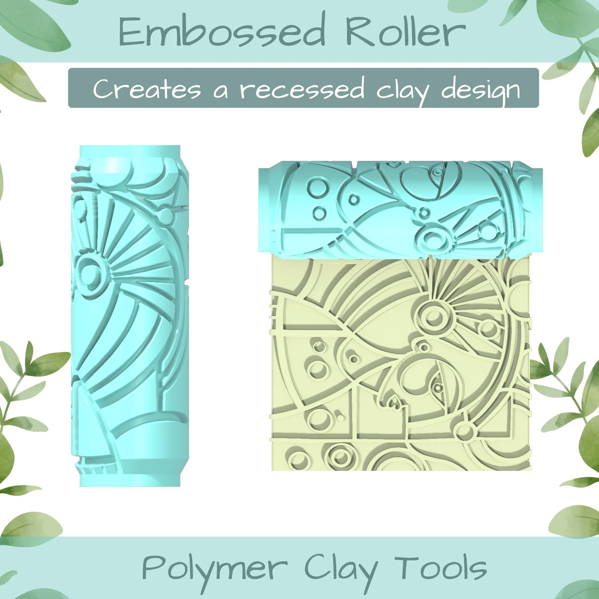 Cubism No. 5 Polymer Clay Texture Roller Duo