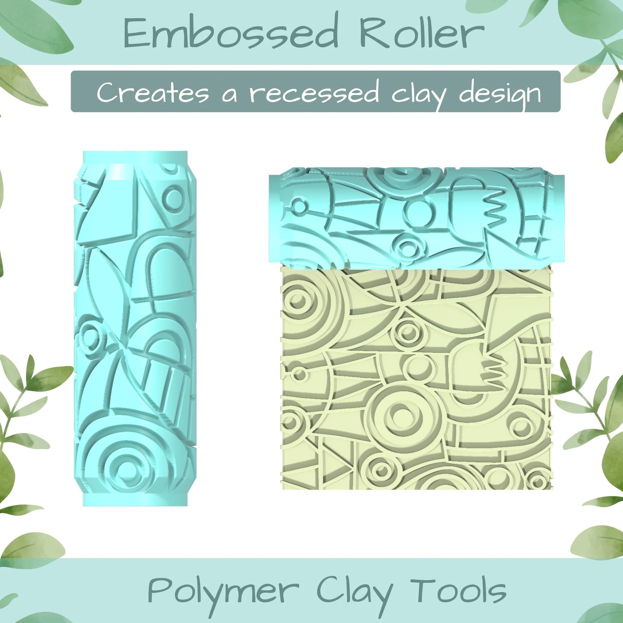 Cubism No. 6 Polymer Clay Texture Roller Duo