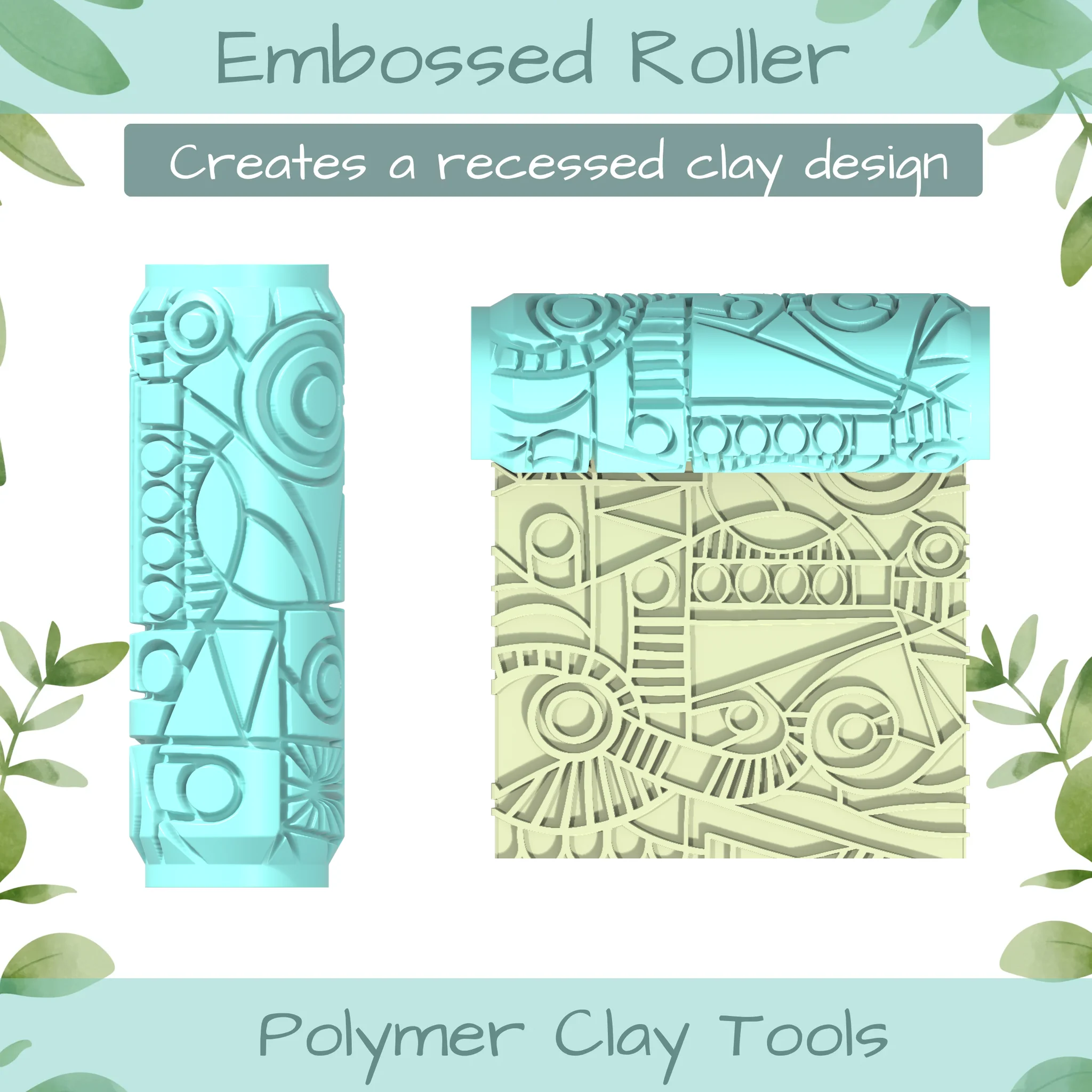 Cubism No. 7 Polymer Clay Texture Roller Duo