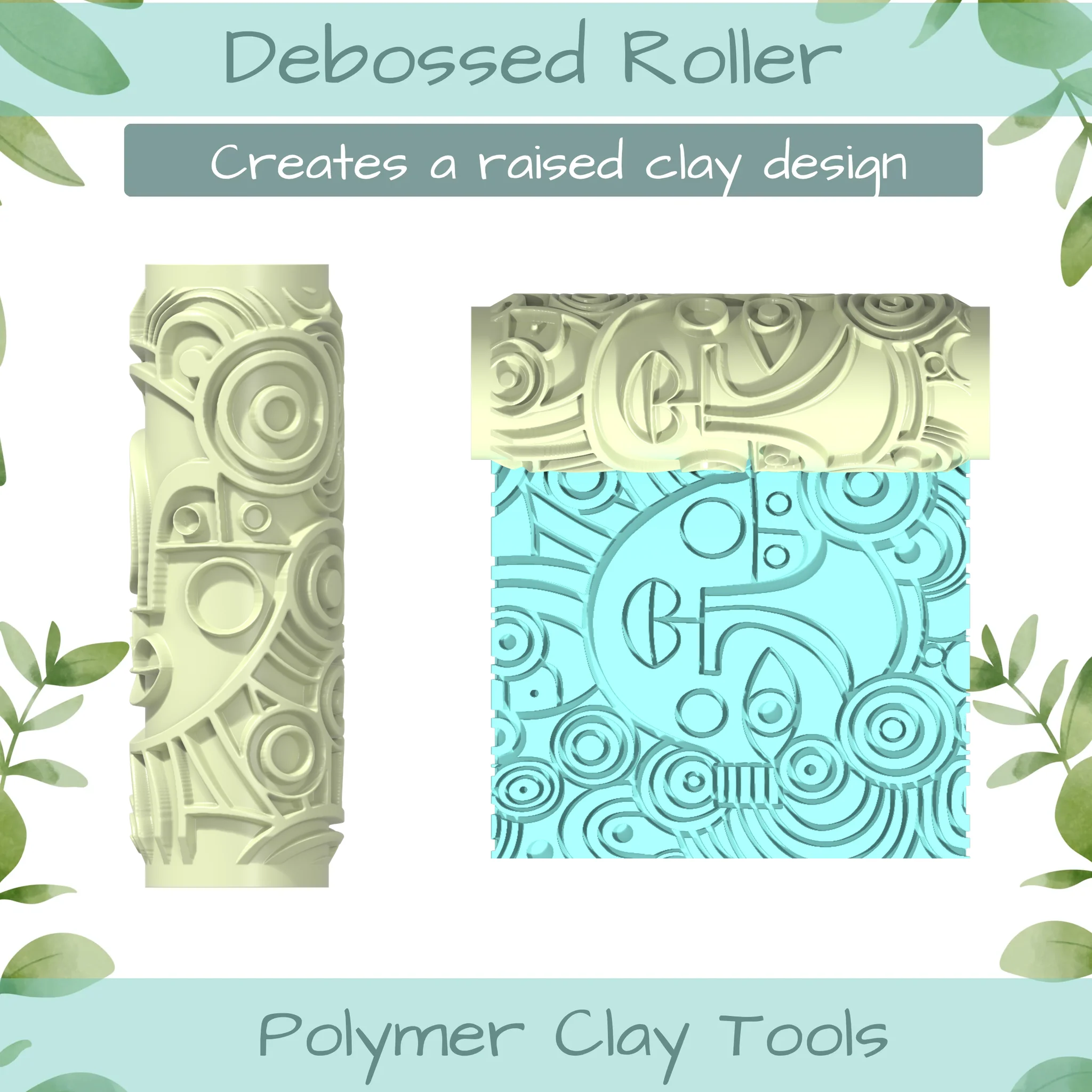 Cubism No. 9 Polymer Clay Texture Roller Duo