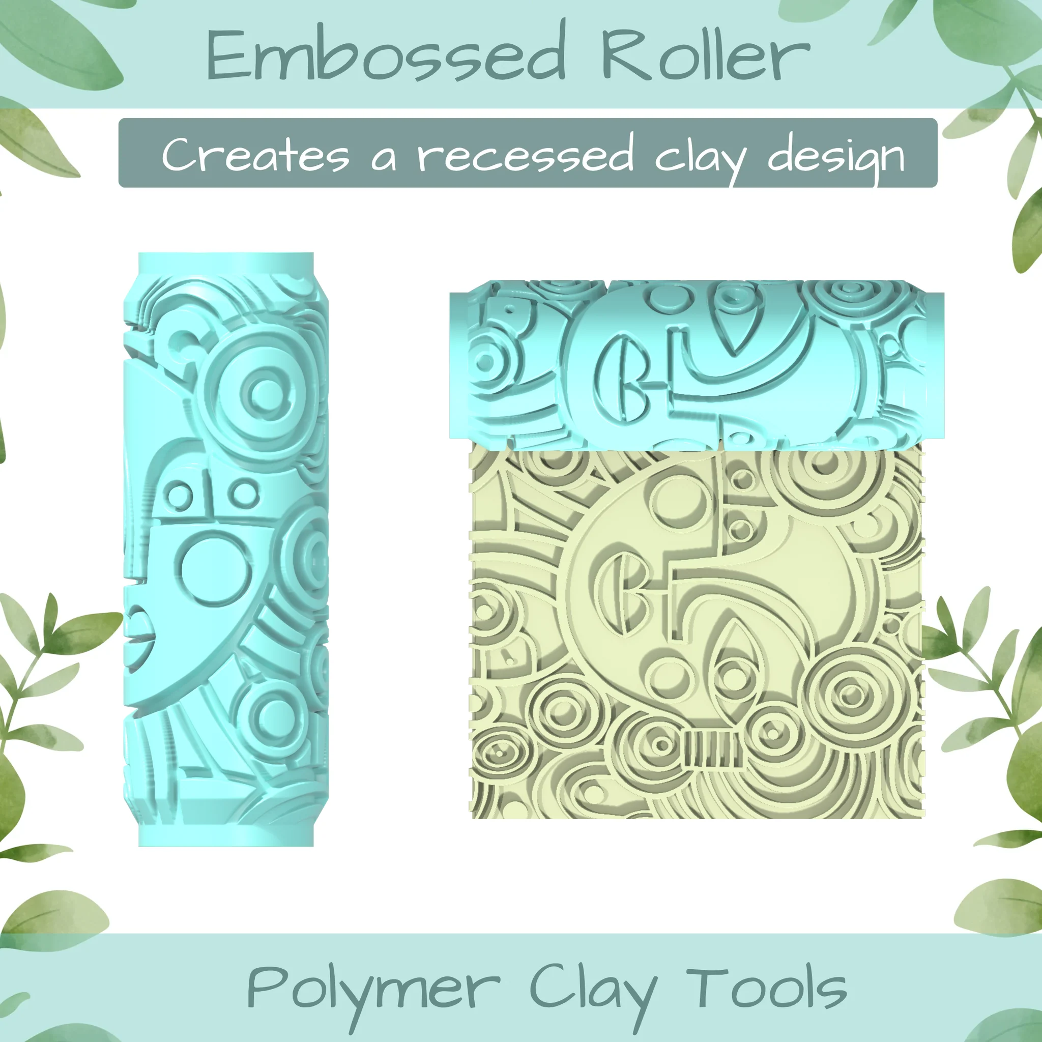 Cubism No. 9 Polymer Clay Texture Roller Duo