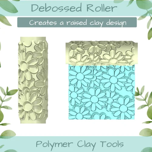 daisies Polymer Clay Texture Roller Duo - Image 2