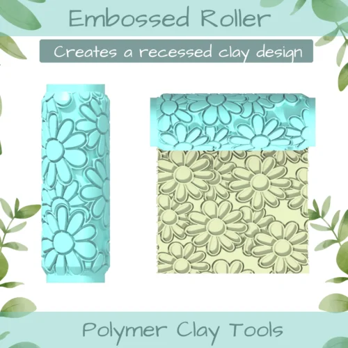 daisies Polymer Clay Texture Roller Duo - Image 3