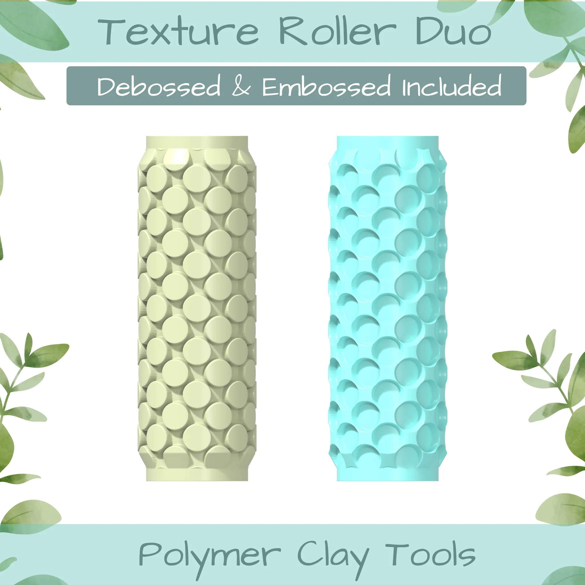 Dots Polymer Clay Texture Roller Duo