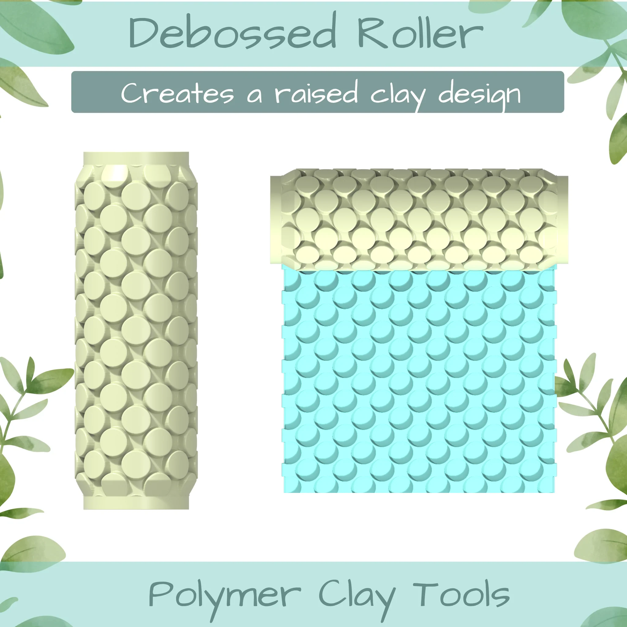 Dots Polymer Clay Texture Roller Duo