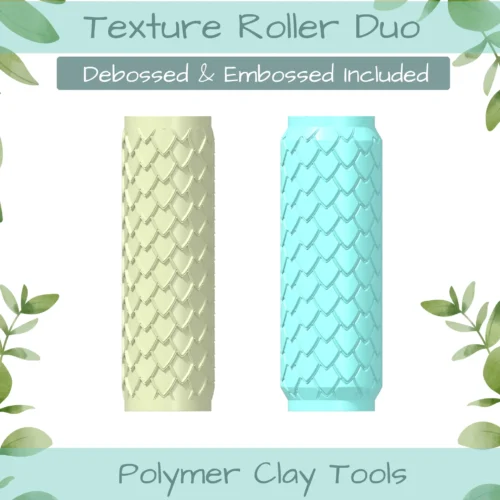 Dragon Scale Polymer Clay Texture Roller Duo - Image 1