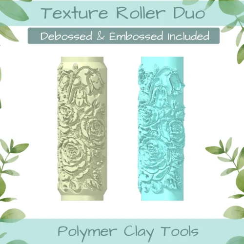 Flowers No. 26 Polymer Clay Texture Roller Duo - Image 1