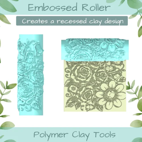 Flowers No. 26 Polymer Clay Texture Roller Duo - Image 3