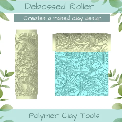 Flowers Mixed Polymer Clay Texture Roller Duo - Image 2
