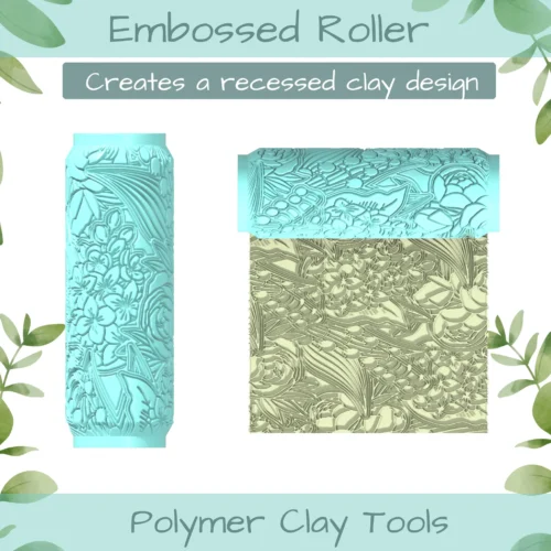 Flowers Mixed Polymer Clay Texture Roller Duo - Image 3