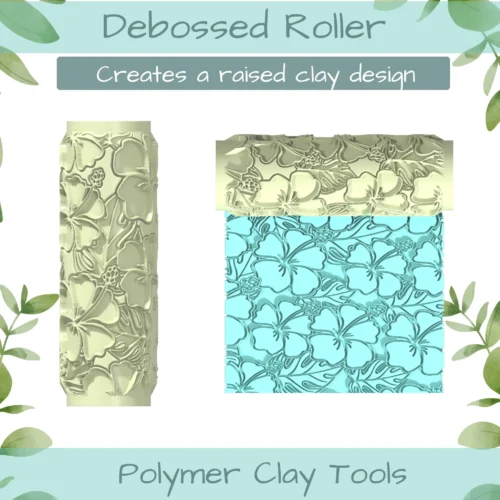 hibiscus Polymer Clay Texture Roller Duo - Image 2