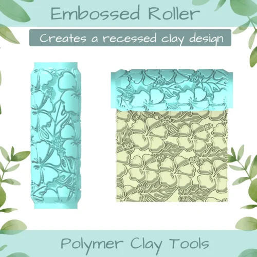 hibiscus Polymer Clay Texture Roller Duo - Image 3