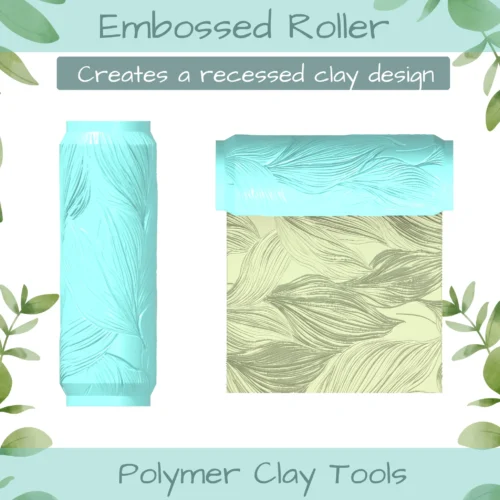 leaf lines Polymer Clay Texture Roller Duo - Image 3