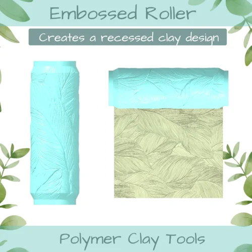 leaf lnes No. 2 Polymer Clay Texture Roller Duo - Image 3