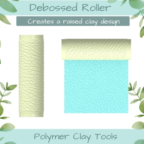 Leather No. 1 Polymer Clay Texture Roller Duo - Image 2
