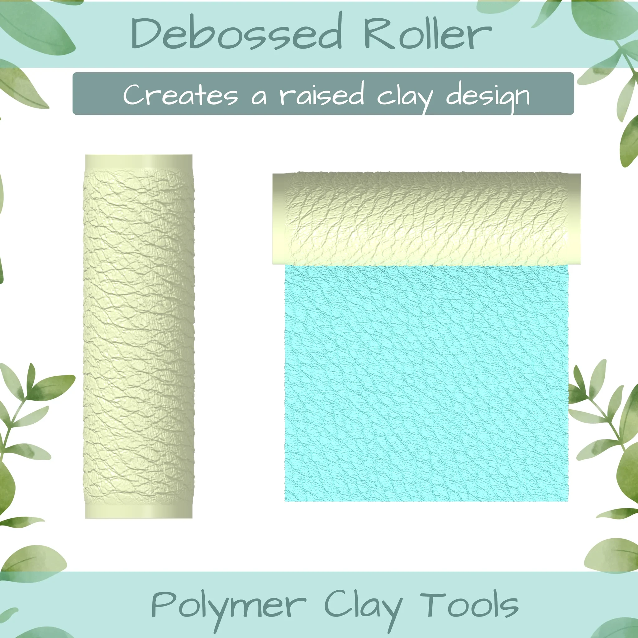 Leather No. 1 Polymer Clay Texture Roller Duo