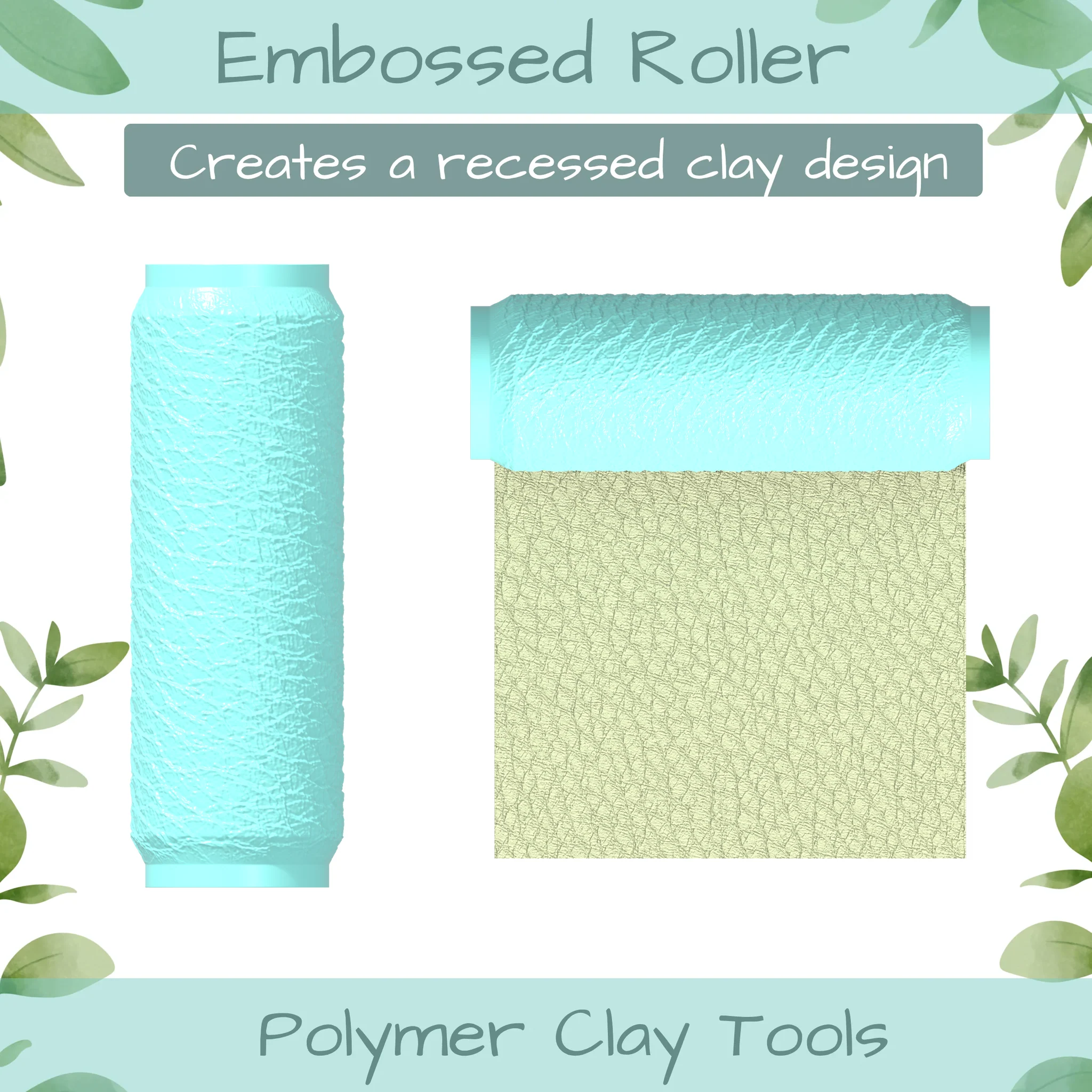 Leather No. 1 Polymer Clay Texture Roller Duo