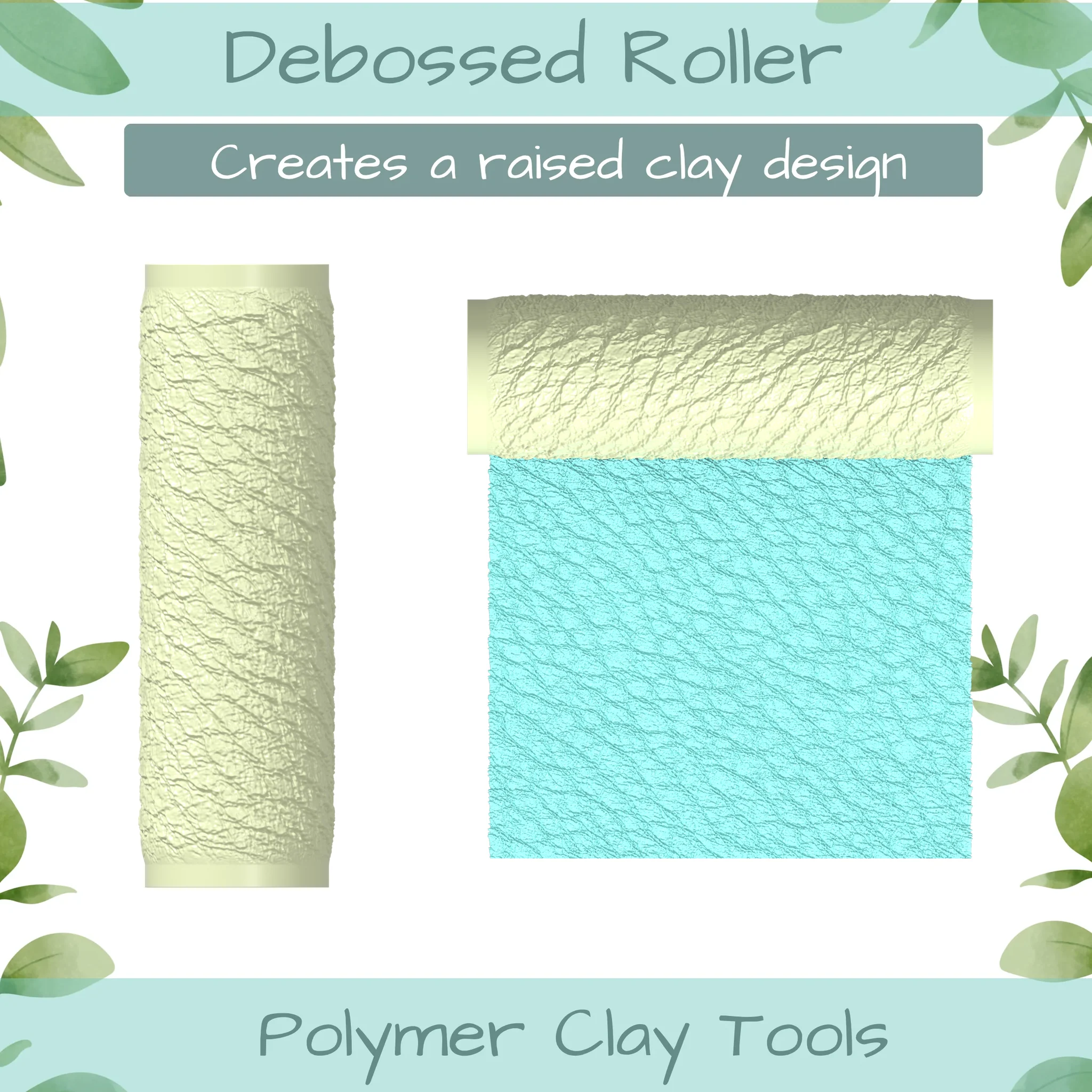 Leather No. 2 Polymer Clay Texture Roller Duo