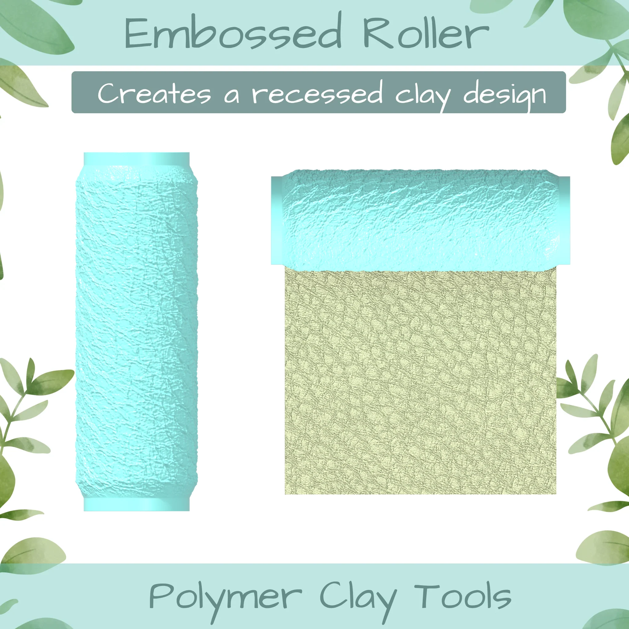 Leather No. 2 Polymer Clay Texture Roller Duo