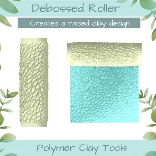 Leather No. 4 Polymer Clay Texture Roller Duo - Image 2