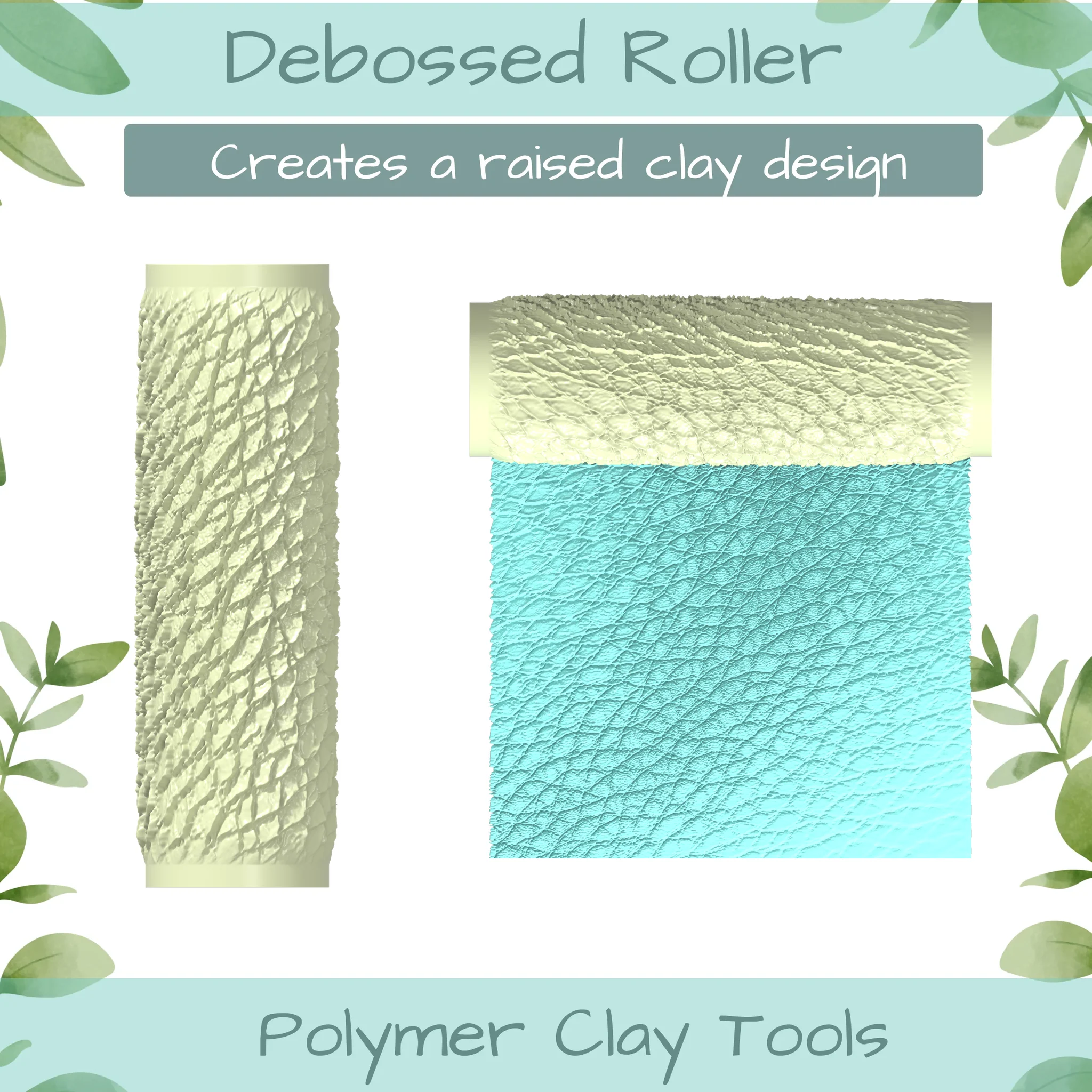 Leather No. 4 Polymer Clay Texture Roller Duo