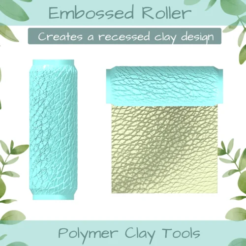 Leather No. 4 Polymer Clay Texture Roller Duo - Image 3