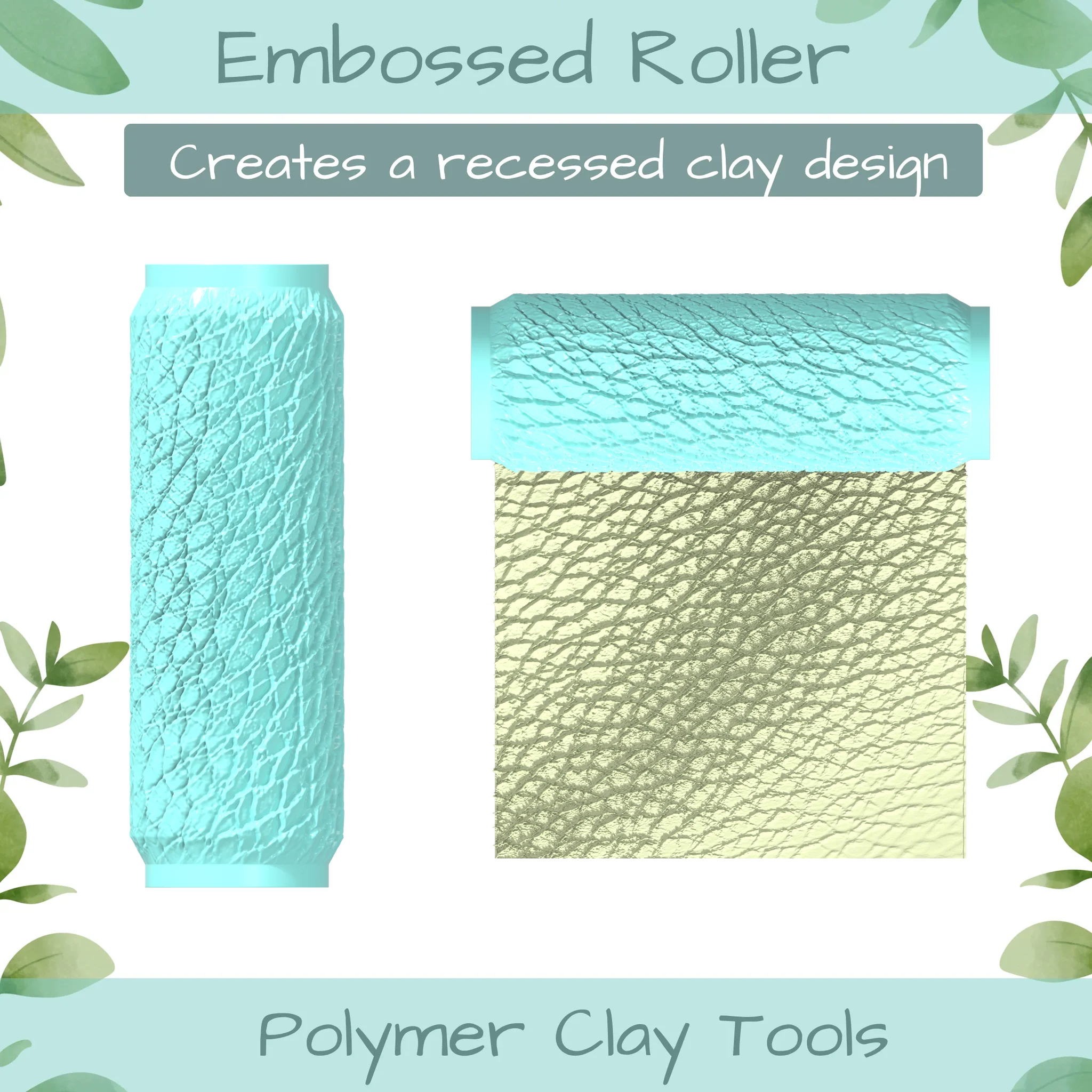 Leather No. 4 Polymer Clay Texture Roller Duo