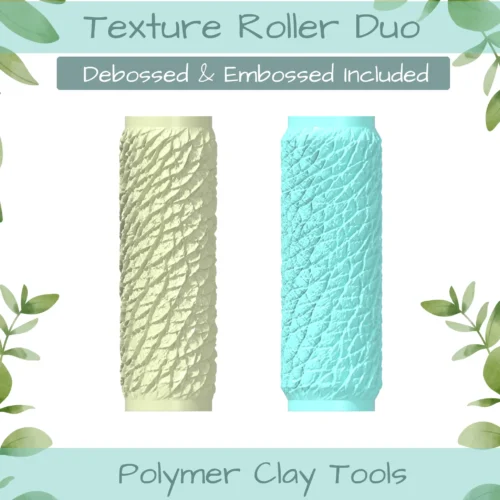 Leather No. 5 Polymer Clay Texture Roller Duo - Image 1