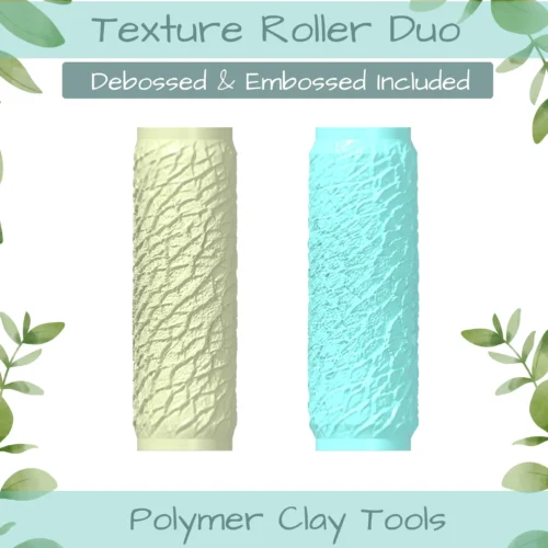 Leather No. 6 Polymer Clay Texture Roller Duo - Image 1