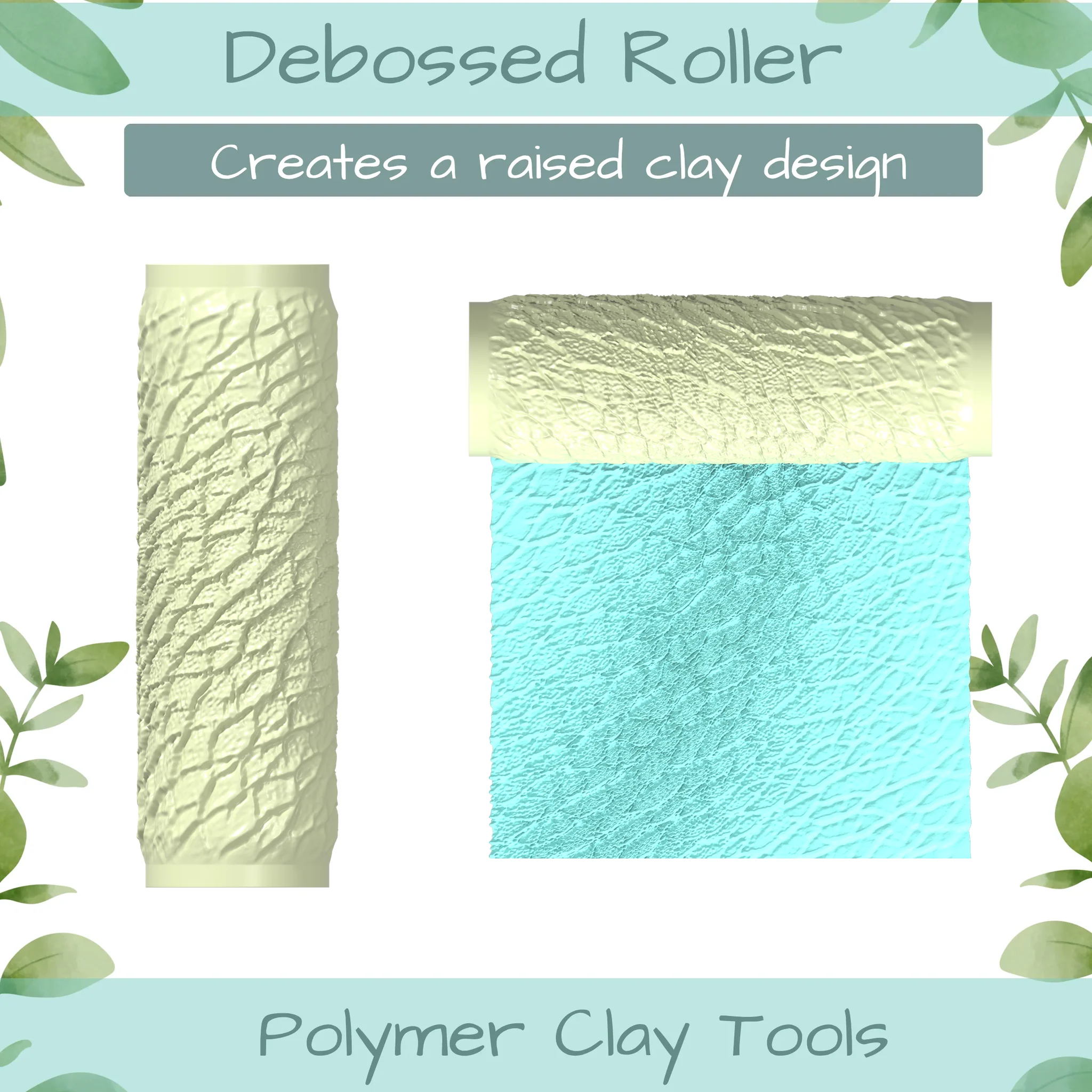 Leather No. 6 Polymer Clay Texture Roller Duo