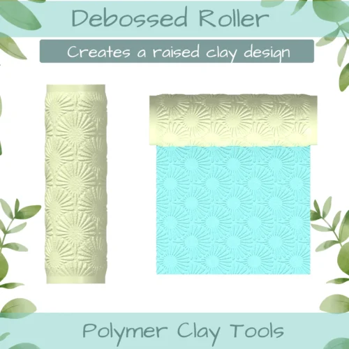 leaves No. 5 Polymer Clay Texture Roller Duo - Image 2