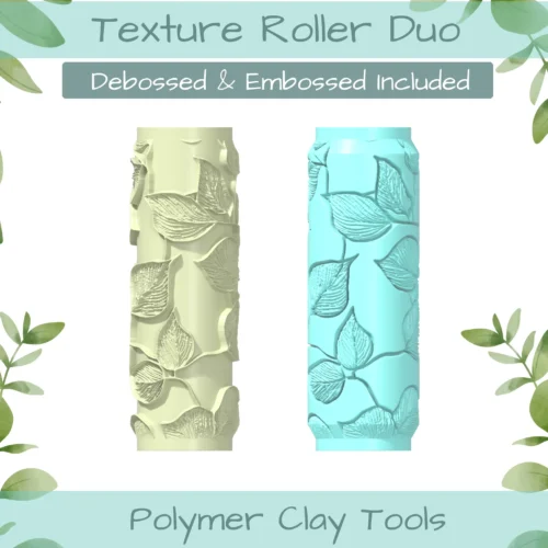 leaves No. 6 Polymer Clay Texture Roller Duo - Image 1