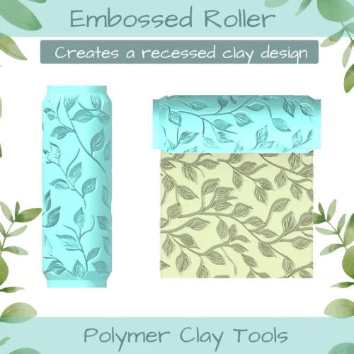 leaves No. 7 Polymer Clay Texture Roller Duo - Image 3