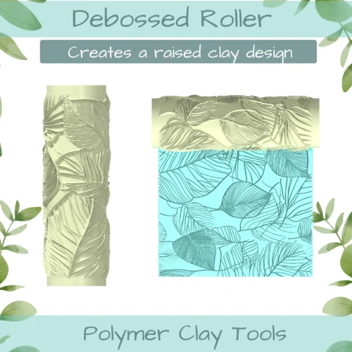 leaves No. 9 Polymer Clay Texture Roller Duo - Image 2
