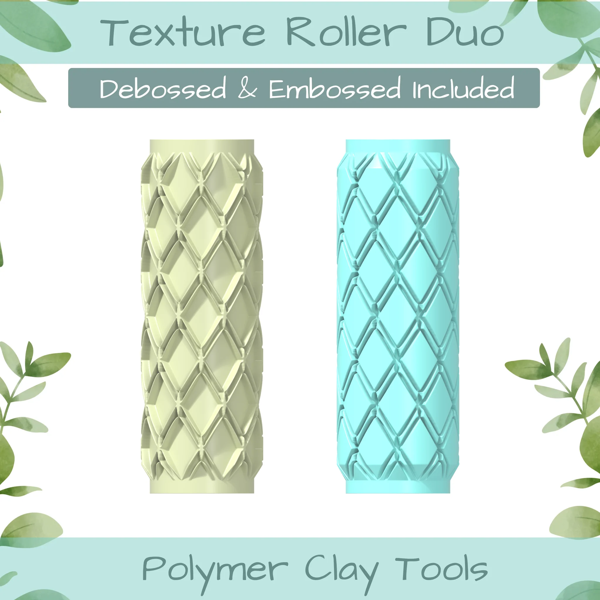 linked No. 1 Polymer Clay Texture Roller Duo