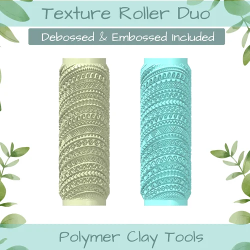 Maori Swirled Polymer Clay Texture Roller Duo - Image 1
