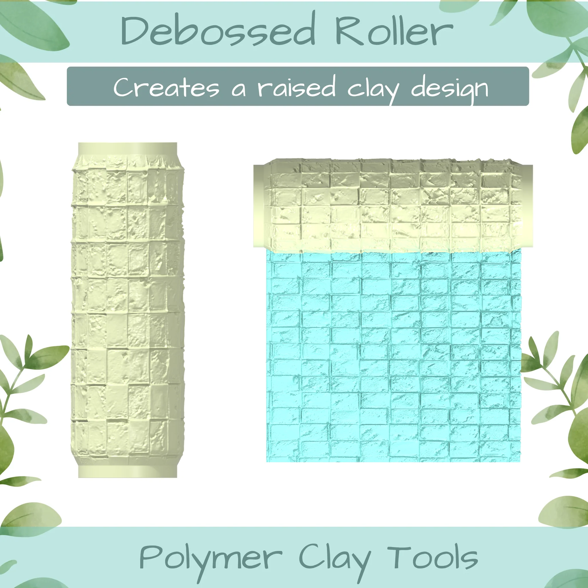 Mosaic Polymer Clay Texture Roller Duo