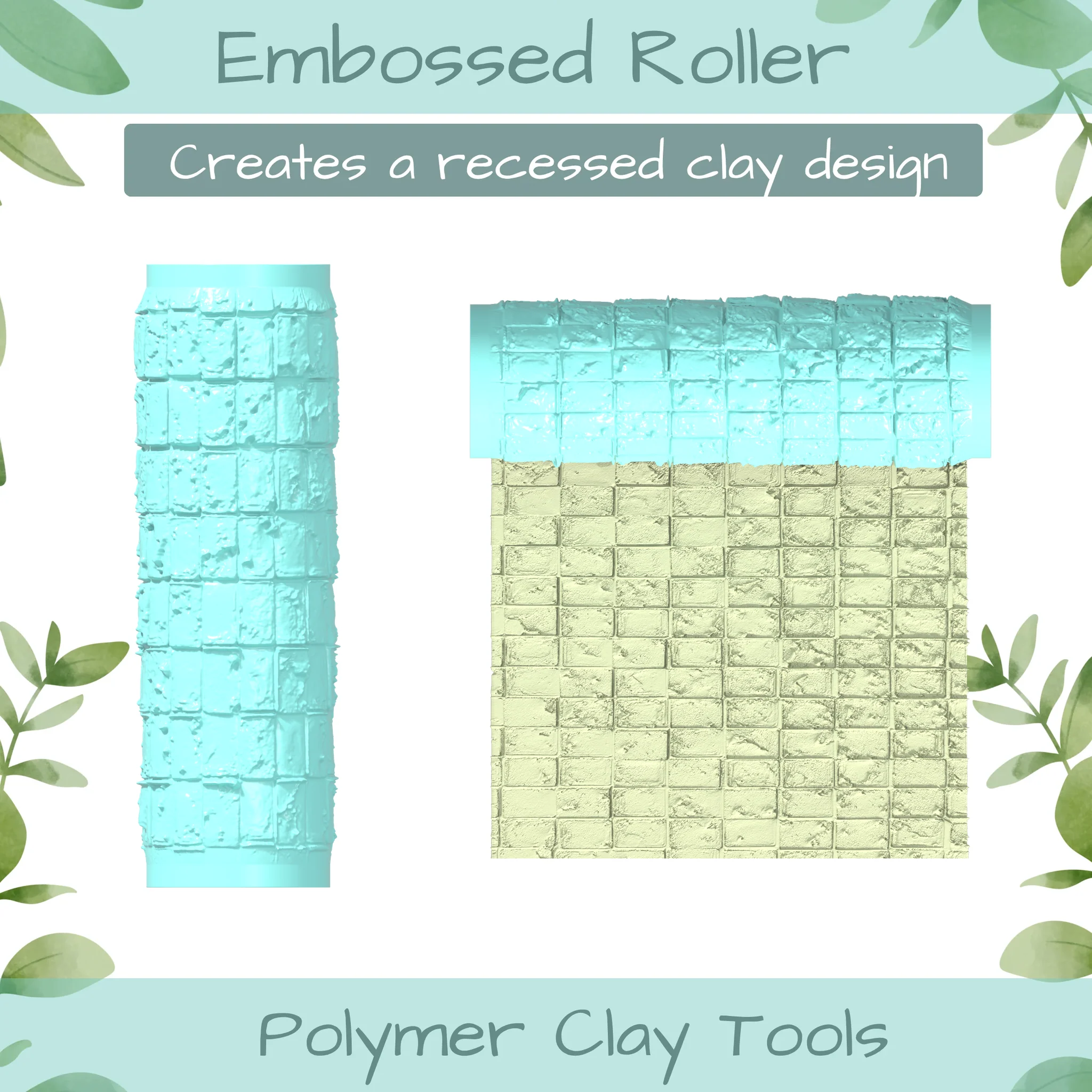 Mosaic Polymer Clay Texture Roller Duo