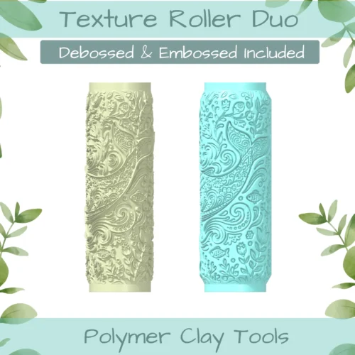 ocean No. 3 Polymer Clay Texture Roller Duo - Image 1