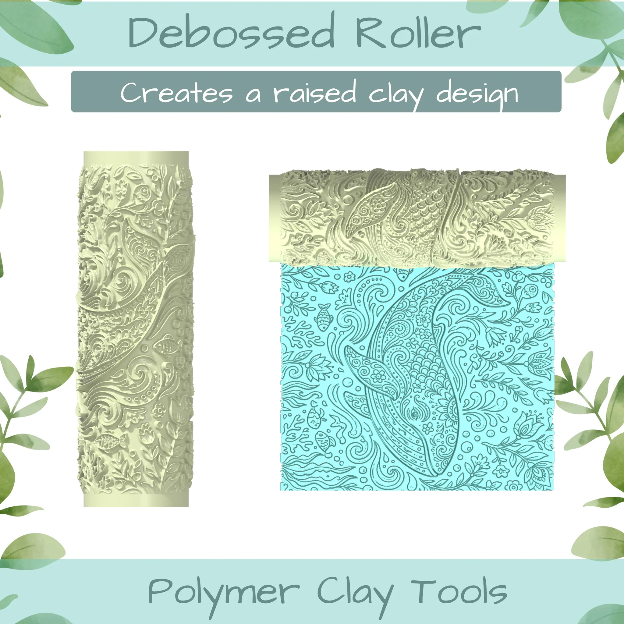 ocean No. 3 Polymer Clay Texture Roller Duo