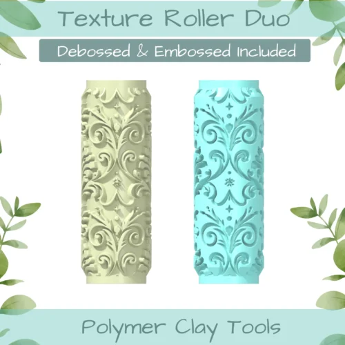 ornate Polymer Clay Texture Roller Duo - Image 1