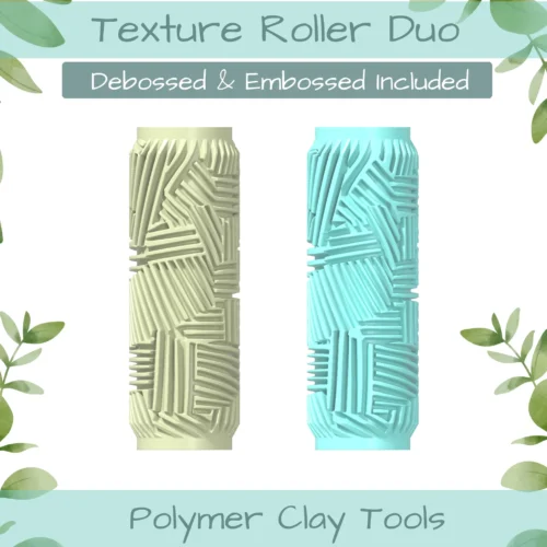 Pat Abstract No. 2 Polymer Clay Texture Roller Duo - Image 1