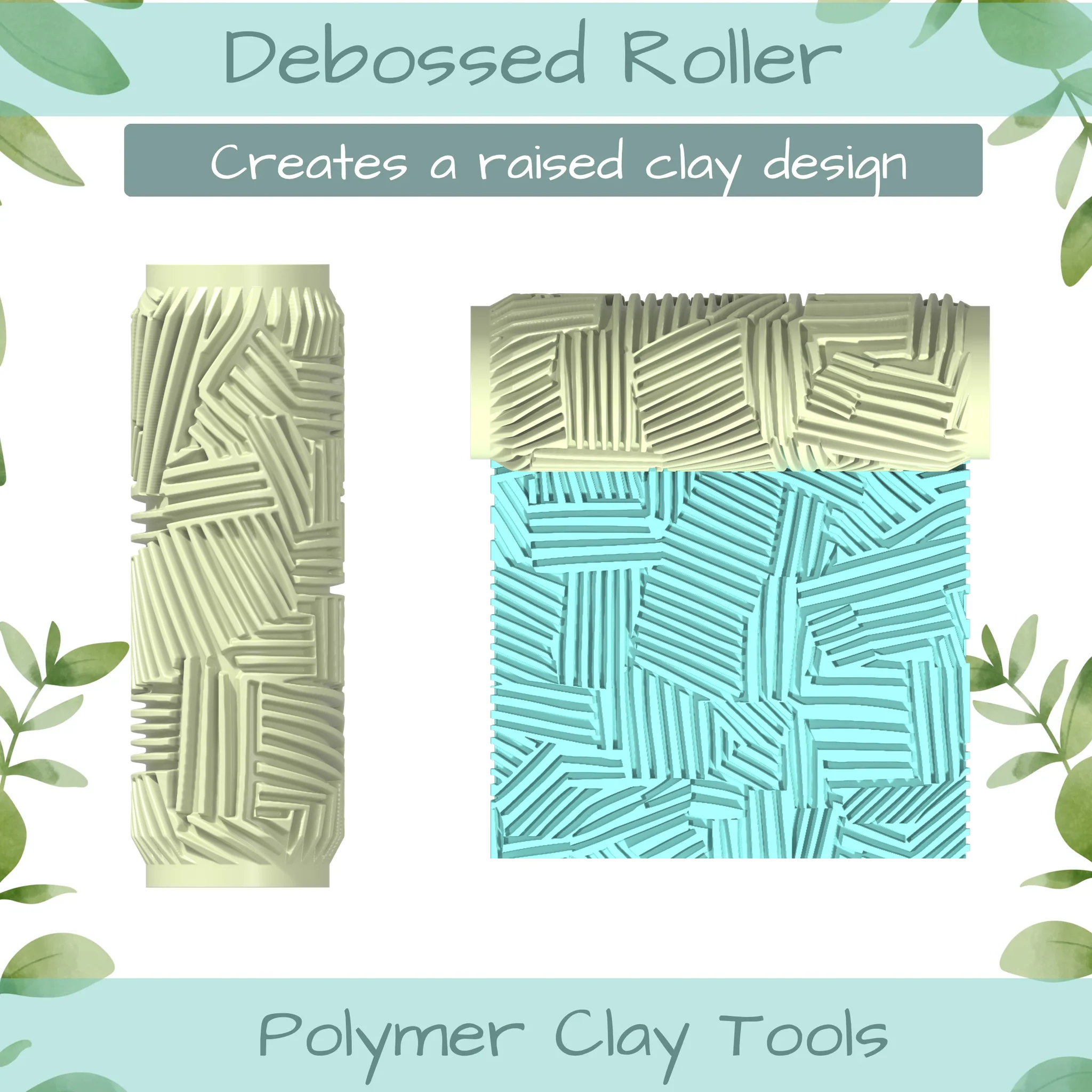 Pat Abstract No. 2 Polymer Clay Texture Roller Duo