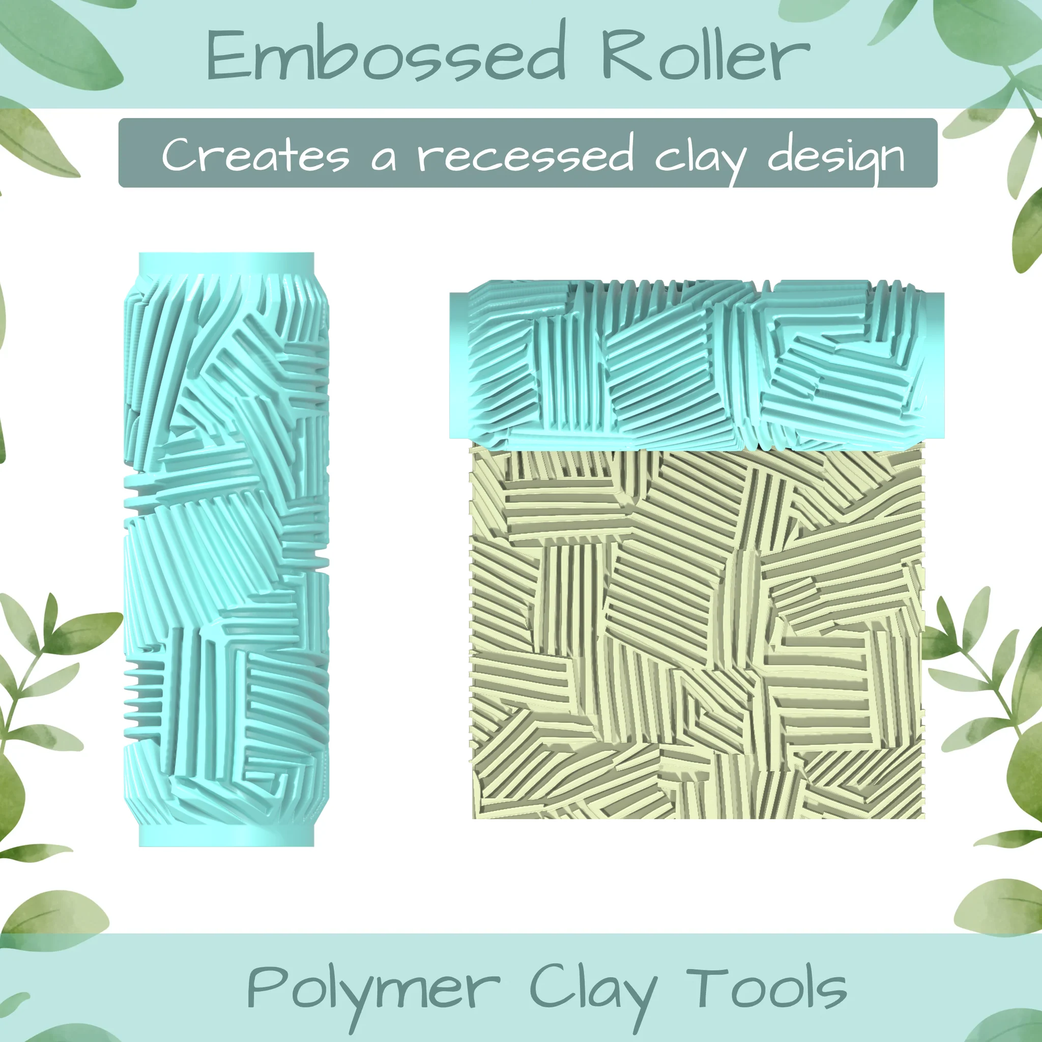 Pat Abstract No. 2 Polymer Clay Texture Roller Duo